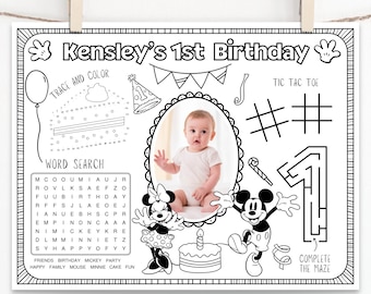 Mickey Mouse Birthday Activity Sheet | Personalized Party Game (Digital Download)