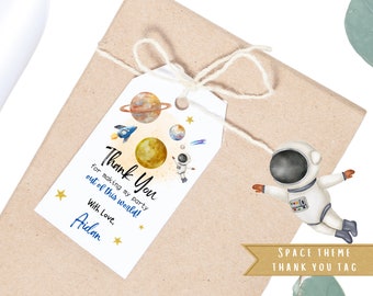 Space Party Thank You Tag | Space Gift Tag | Space party favor | Planets Party Tag | Solar System Party | Digital Download