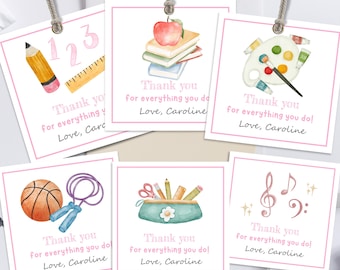 Teacher Appreciation Gift Tags: Editable Thank You Cards (Digital Download)