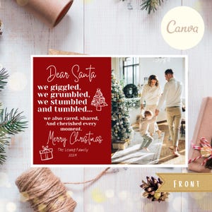 Caro modello di biglietto di Natale con collage fotografico di Babbo Natale / Biglietto di auguri di Buon Natale / Biglietto di auguri di Babbo Natale, biglietto di Natale classico / Modello digitale
