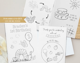 Caterpillar Coloring Book | Caterpillar Birthday Party Activity Sheet | Caterpillar Party Favor | Caterpillar Activity Table Mat