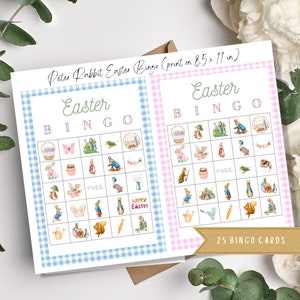 Bingo clásico de Pascua de conejos / Juego divertido para fiestas de Pascua / Actividad de Pascua de conejos / Descarga instantánea / Bingo clásico de Pascua de conejos 25 tarjetas