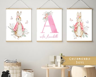 Personalized Peter Rabbit Nursery Art | Set of 3 (Digital Download)