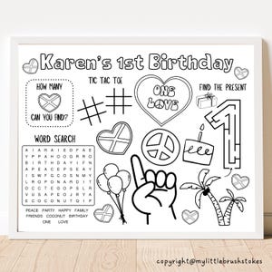 One Love 1st Birthday Activity Sheet: Jamaican Party Favor (Digital Download)
