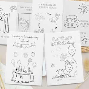 Caterpillar Birthday Coloring Book: Party Activity Sheets (Digital Download)