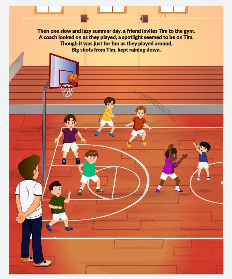 Children's Book, Too Small to Ball, Kids Books, Basketball