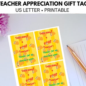 Teacher appreciation gift tags