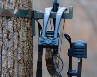 Saddle Hunting Tree Gear Strap & Bow Hanger | USA Made | Multicam