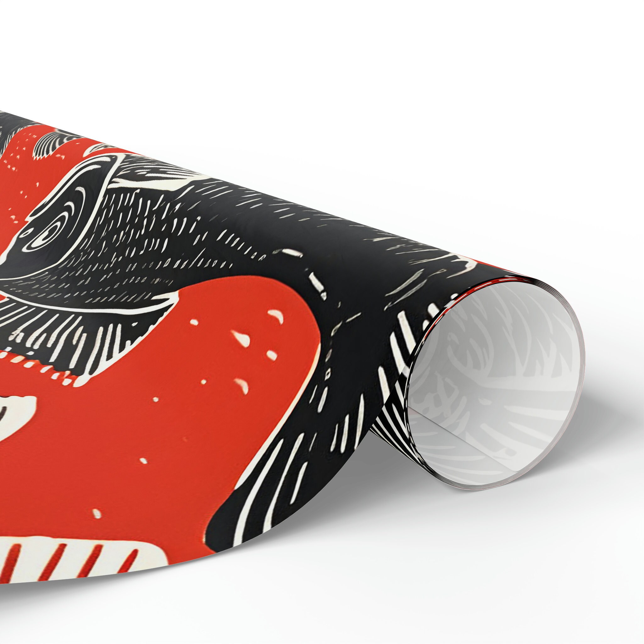 Crimson Red Fish Pattern. Luxury Wrapping Paper. Fi Shing G Ift, - Etsy