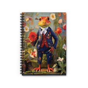 Whimsical Frog Spiral Notebook - Ruled Line, Journal, Diary, Cute Frog Notepad, Stationery Gift, Back to School Supplies