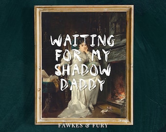 Romantyczny wydruk Shadow Daddy: Booktok Library Wall Art ACOTAR Decor (pobieranie cyfrowe)