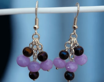 Boucles D'oreilles Pendantes Artisanales En Perles De Verre Multicolores - Fait Main