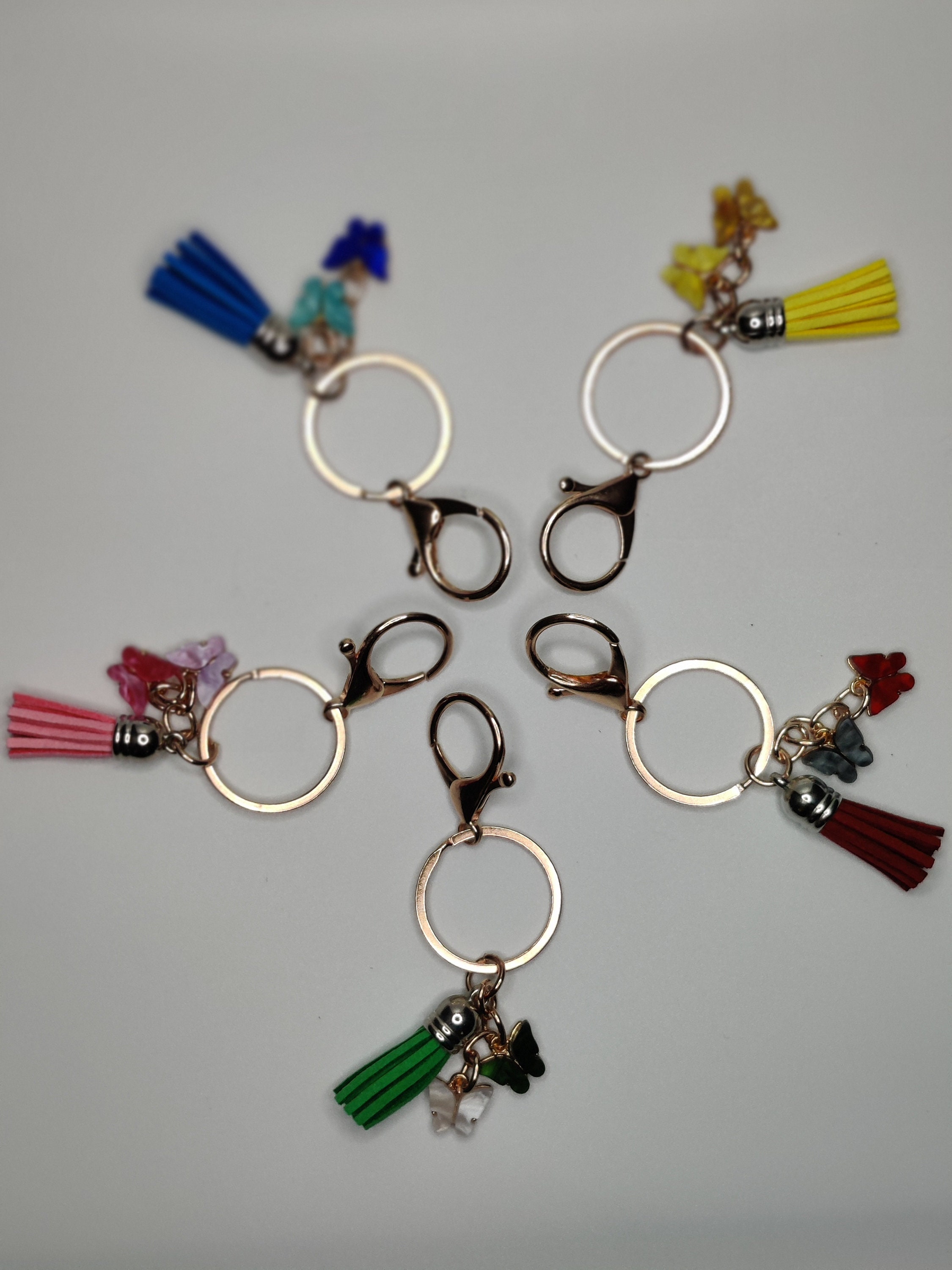 フリンジタッセル付きカラフルな蝶のキーホルダー - Etsy 日本