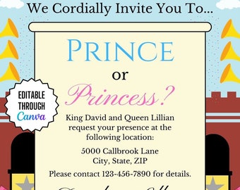 Geslacht onthullen digitale flyer-sjabloon B