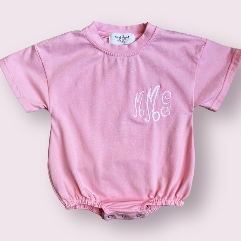 Bubblegum Cotton Button Down Contrast Stitch Romper