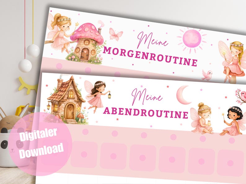 Editable Fairy Daily Routine Chart for Children | Morning & Evening ...