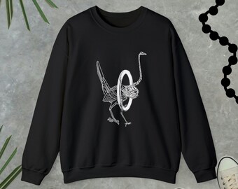 Roadrunner Skeleton Crewneck Sweatshirt, Graphic Design Unisex Top