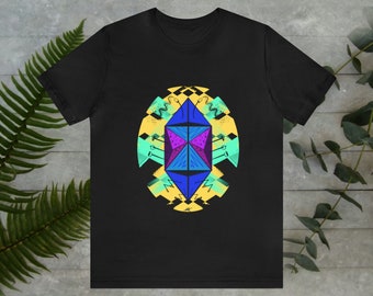 GeoBug T-Shirt, Modern Geometric Bug Design, Short Sleeve Tee