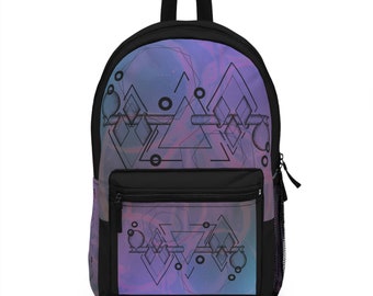Abstract Geometric Backpack, Modern School Travel Bag