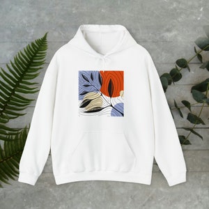 Modern Boho Floral Hoodie, Unisex Heavy Blend Hooded Sweatshirt