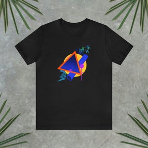 Short Sleeve Tee, GeoPop T-shirt, 90&#39;s T-shirt, Pop Art T-shirt, Colorful Retro T-shirt, Unisex Tee