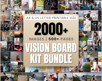 2025 Vision Board Printables Images,Teen Girl Vision Board,Digital Vision Board,Vision Board Kit With Quotes,Words,Elements A4 PDF
