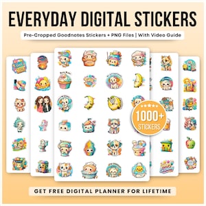 1000+ Everyday Life Digital Stickers, Daily Planner Stickers, iPad Stickers, Goodnotes Stickers, OneNote Stickers, Digital Planner Stickers