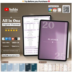 2025, 2026 & Undated Digital Planner, GoodNotes Planner, Daily Planner, Weekly Planner, Notability Planner, iPad Planner, Apple Planner