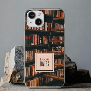 Book Lover Phone Case Library Aesthetic Reading iPhone Cover Cute Bookish Flexi Case Gift for Readers Bibliophile Bookworm Phone Accessory