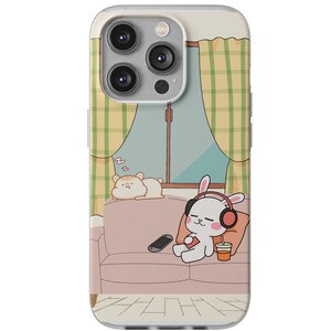 Cute Cat Phone Case Yellow Flexi Soft Cover For iPhone Samsung Funny Kitty Design Gift For Cat Lover Pet Owner Aesthetic Animal Accessory