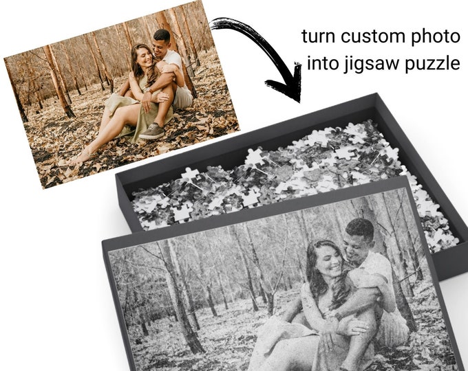 Custom Jigsaw Puzzle with Picture, 1000 Jigsaw Puzzle Photo Personalized as Gift for Family, Customized Valentine's Day Gifts for Her/Him