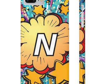 Pop Art Monogram Phone Case: Custom Initial Slim Cover