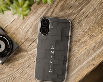 Personalized Clear iPhone Case Custom Name Phone Cover Transparent Protection Soft Slim Design