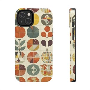 Scandinavian Earthy Abstract Line Art Phone Case Minimalist Neutral Tones Slim Protective iPhone Cover Modern Aesthetic