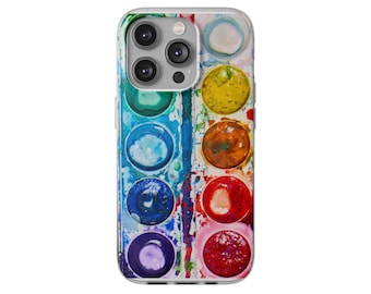 Watercolor Palette Phone Case: Artistic Painter Gift, Slim Flexi Cover