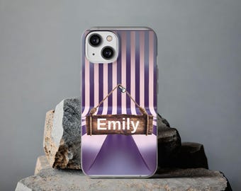 Customizable 3D Abstract Phone Case with Writable Name TPU Cover - Personalized Tech Gift