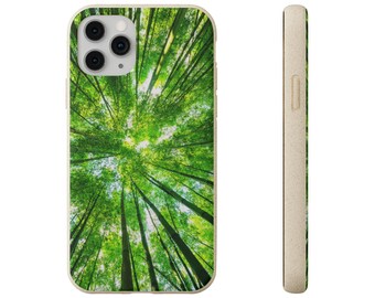 Biodegradable iPhone Case: Eco-Friendly Slim Cover with Natural Tree Design - Sustainable Phone Protection