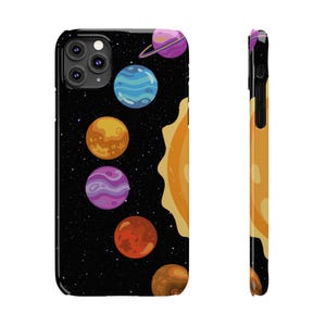 Galaxy Phone Case Space Planets Slim iPhone Cover Cosmic Aesthetic Case for Astronomy Lovers Cute Outer Space Design Celestial Gift for Her