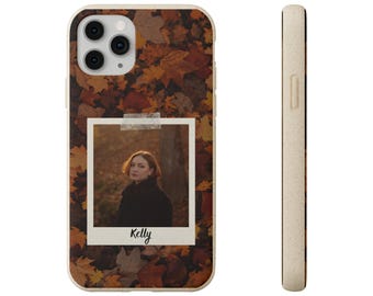 Custom Photo Polaroid Phone Case, Autumn Leaves, Slim Protective Cover