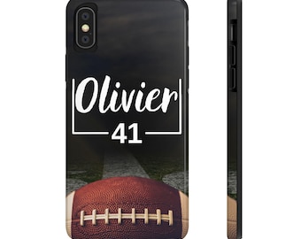 Custom Football iPhone Case with Personalized Name & Number for Sports Fans