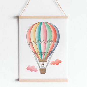 NURSERY PRINT, hot air balloon, playroom print, nursery decor, printable wall art, baby shower gift, baby nursery print, kids room decor