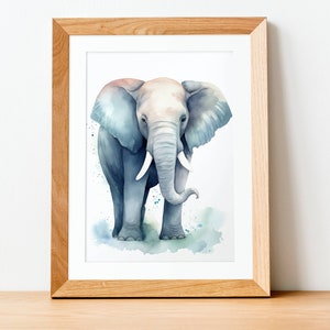 NURSERY PRINT of an Elephant, Nursery Decor, Animal Print, Safari Nursery Theme, Jungle Animals, Baby Shower Gift, Watercolor animal print