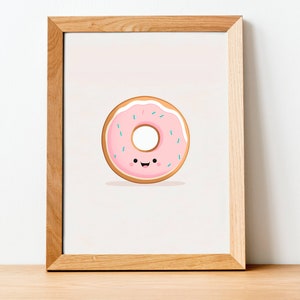 NURSERY PRINT, donut print, pink donut, nursery decor, nursery wall art, printable wall art, nursery wall decor, baby shower gift, kids room