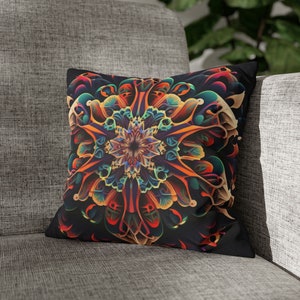 Trippy Kaleidoscopes Pillow - Psychedelic Enchanted Dreams Pillowcase - Whimsical Sleeping Couch Decor - Bed Room Nap Design - Comfy