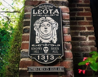 Madame Leota Psychic Appointments, Solid Wood and Paint Rustic Sign,  Hand Crafted, High Quality Wall Hanging, Unique Magical Decor