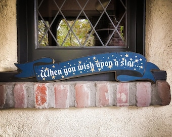 When You Wish Upon a Star, Solid Wood and Paint Art Creation, Hand Crafted, High Quality, Room Decor, Gorgeous Gift, Fantasy Inspired