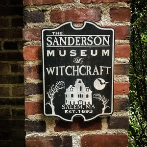 Sanderson Museum of Witchcraft, Solid Wood and Paint Art Sign, High Quality, Hand Crafted, Wall and Garden Hanging, Unique, Spooky
