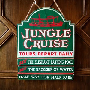 Cruising the Jungle Small Dock Sign, Solid Wood and Paint, Hand Crafted, High Quality, Unique and Creative, Wall Hanging