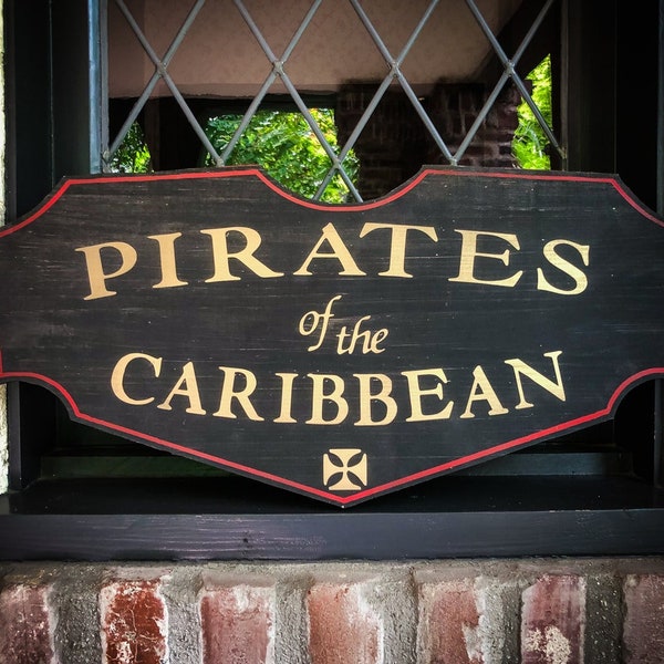 Pirates of the Caribbean Shield, Solid Wood and Paint Rustic Creation