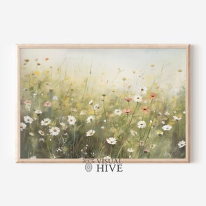 Painting Landscape Dreamy Flower Field Flowers Artful Garden Floral Wall Art Printable Artful Landscape Wall Decor Digital Download 3